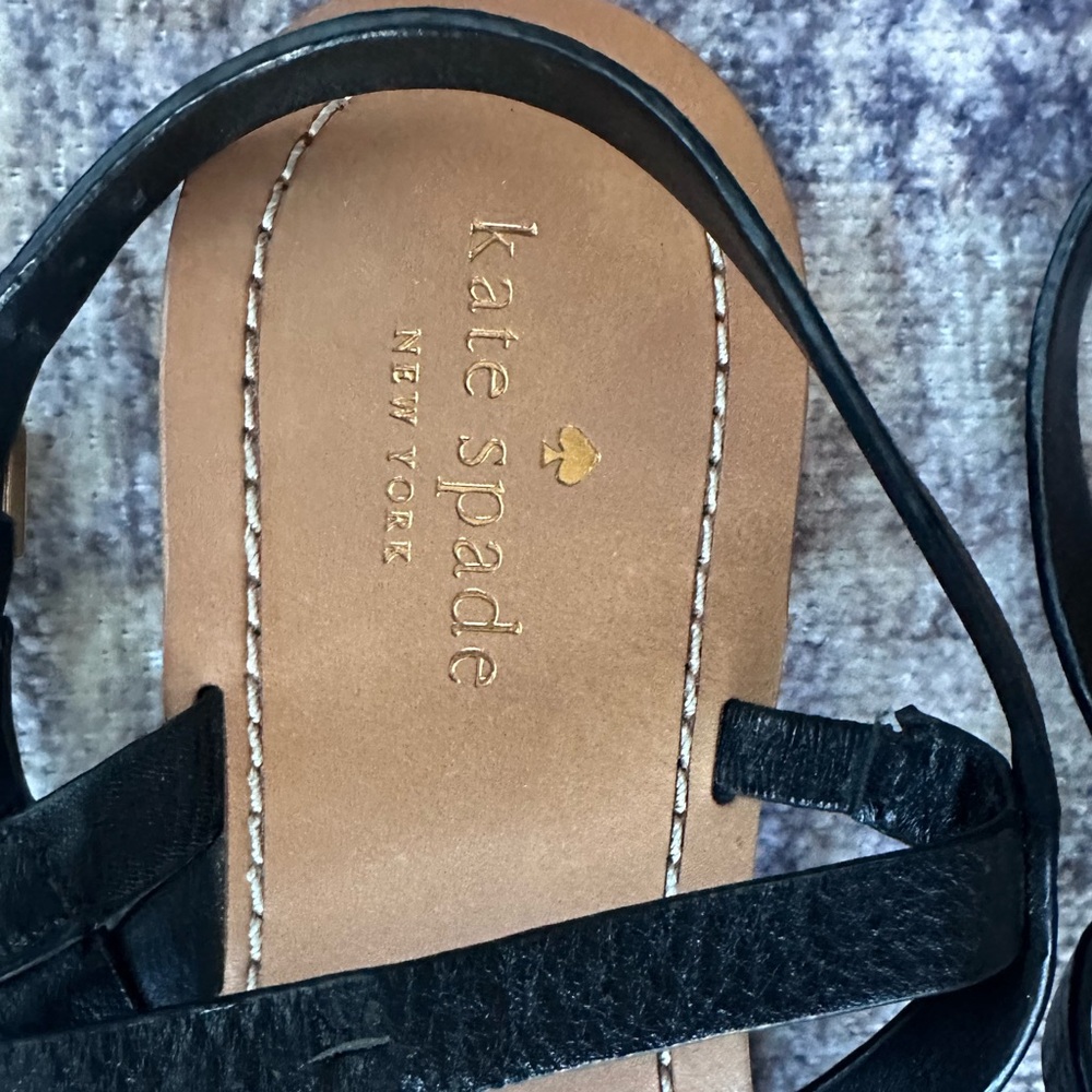 Kate Spade Black Leather Sandals View 4
